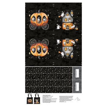 Wickedly Cute C29811-99 Bag Panel by Deborah Edwards and Hafsa Iftikhar for Northcott Fabrics