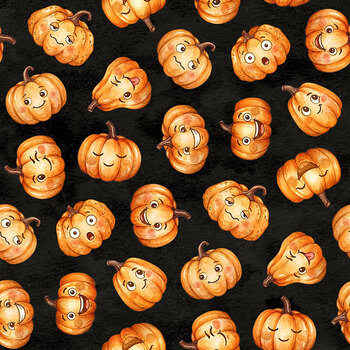Wickedly Cute 29807-99 Black by Deborah Edwards and Hafsa Iftikhar for Northcott Fabrics