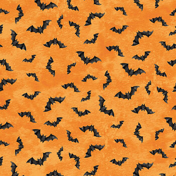 Wickedly Cute 29809-54 Orange by Deborah Edwards and Hafsa Iftikhar for Northcott Fabrics