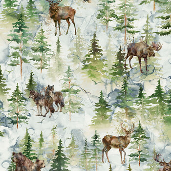 Nature's Spirit DP29341-11 Cream by Deborah Edwards and Melanie Samra for Northcott Fabrics