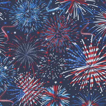 USA Flag Fireworks GAIL-CD2222 by Timeless Treasures Fabrics