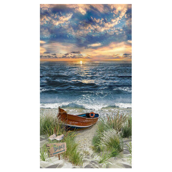 Coastal Beach Panel PANEL-CD3870 MULTI by Timeless Treasures Fabrics
