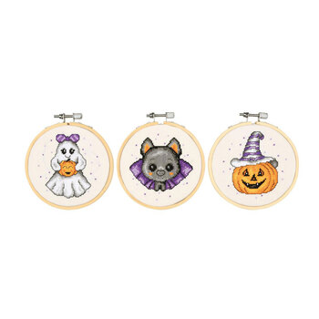 Halloween Miniature Cross Stitch Kit - Set of 3