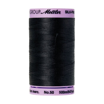 Mettler Silk-Finish 50wt Cotton Thread #4000 Black - 547 yds