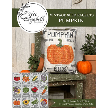 Vintage Seed Packets Cross Stitch Pattern - Pumpkin