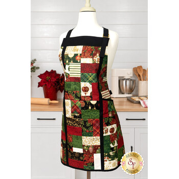  Charm Squares Apron Kit - Poinsettias at Christmas