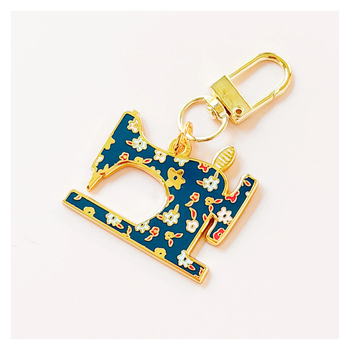 Sewing Machine Enamel Charm - Blue