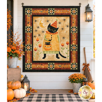  Retro Kitty Halloween Panel Quilt Kit