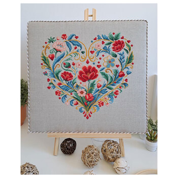Heart Bloom Cross Stitch Pattern