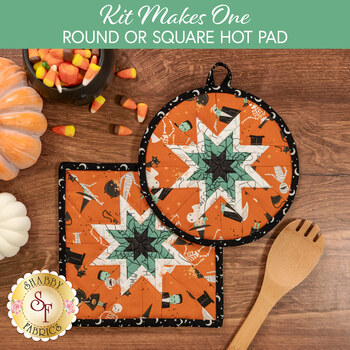  Folded Star Hot Pad Kit - Frank and Friends - Round OR Square - Orange