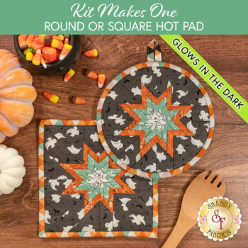  Folded Star Hot Pad Kit - Frank and Friends - Round OR Square - Charcoal
