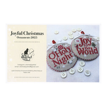 Joyful Christmas Ornaments 2025 Cross Stitch Pattern - Stitches By Ethel