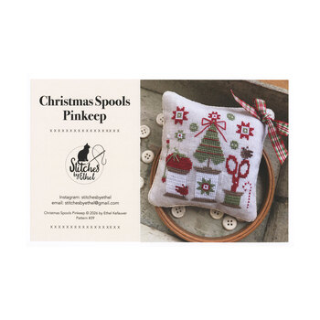 Christmas Spools Pinkeep Cross Stitch Pattern - Stitches By Ethel