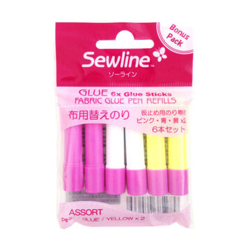 Sewline Fabric Glue Pen Refills - 6 Pack Assorted