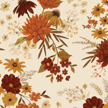 Acorn & Amber CD19330-CREAM Cream Main by Sandy Gervais for Riley Blake Designs