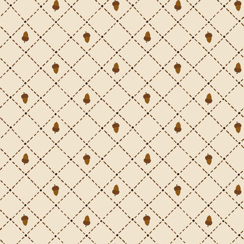 Acorn & Amber C19332-CREAM Cream Acorns by Sandy Gervais for Riley Blake Designs