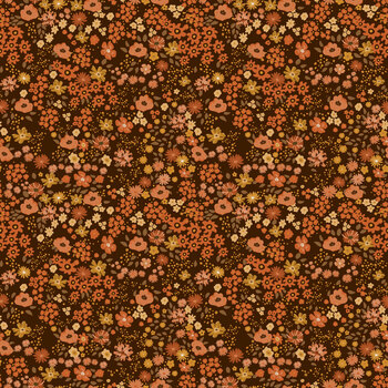 Acorn & Amber C19334-MOCHA Mocha Scattered Floral by Sandy Gervais for Riley Blake Designs