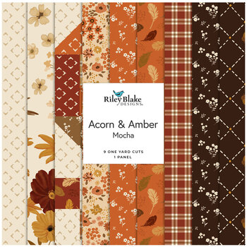 Acorn & Amber  One Yard Bundle Mocha Sandy Gervais for Riley Blake Designs
