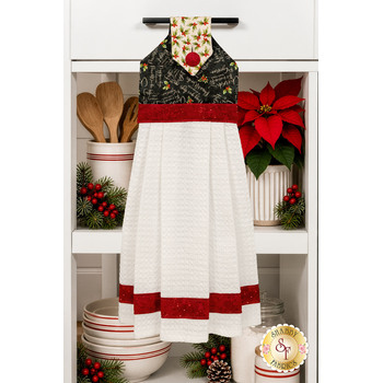  Hanging Towel Precut Kit - Poinsettia Radiance - Black