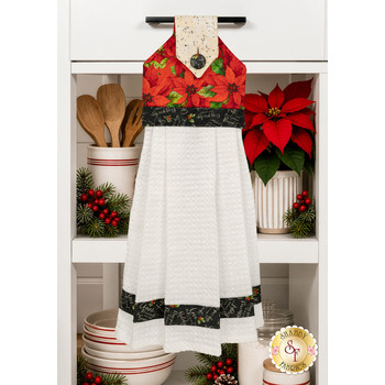  Hanging Towel Precut Kit - Poinsettia Radiance - Red