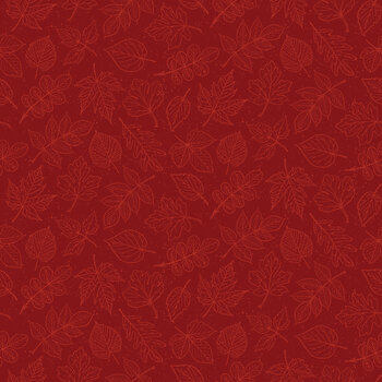 Autumn Leaves C19355-RED Red Outlined Leaves by Jennifer Bosworth for Riley Blake Designs
