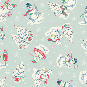 Make Merry C19591-MIST Mist Snowmen by Cath Kidston for Riley Blake Designs