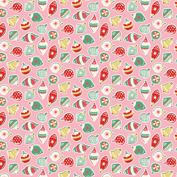 Make Merry C19592-PINK Pink Ornaments by Cath Kidston for Riley Blake Designs