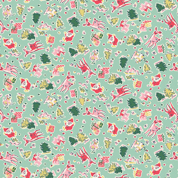 Make Merry C19595-SEAFOAM Seafoam Woodland by Cath Kidston for Riley Blake Designs