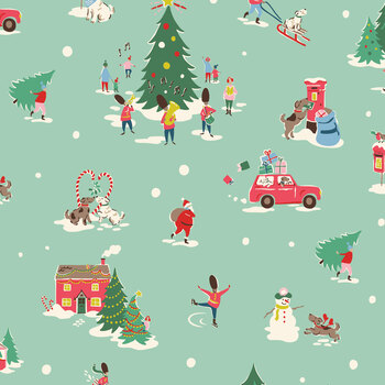 Make Merry C19590-SEAFOAM Seafoam Main by Cath Kidston for Riley Blake Designs