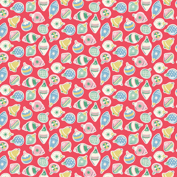 Make Merry C19592-RED Red Ornaments by Cath Kidston for Riley Blake Designs