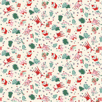 Make Merry C19595-IVORY Ivory Woodland by Cath Kidston for Riley Blake Designs