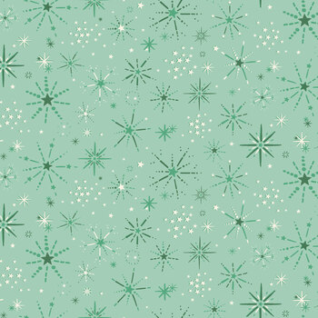 Make Merry C19596-SEAFOAM Seafoam Snowburst by Cath Kidston for Riley Blake Designs