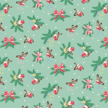 Make Merry C19593-SEAFOAM Seafoam Birds by Cath Kidston for Riley Blake Designs