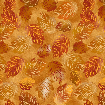 Hazelwood MAS11302-S Gold Fallen Leaves by Maywood Studio