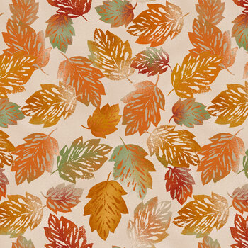 Hazelwood MAS11302-E Light Tan Fallen Leaves by Maywood Studio