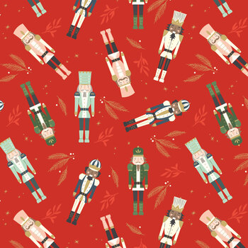 The Nutcracker Flannel F19514-RED Red Nutcrackers by My Mind's Eye for Riley Blake Designs