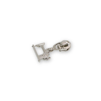 Four #5 Sewing Machine Zipper Pulls - Nickel