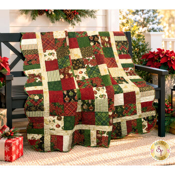  Holiday Charm Quilt Kit - Poinsettias at Christmas
