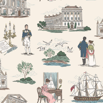 Persuasion C19520-CREAM Cream Bath by Jane Austen's House for Riley Blake Designs