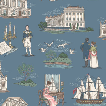 Persuasion C19520-OCEAN Ocean Bath by Jane Austen's House for Riley Blake Designs