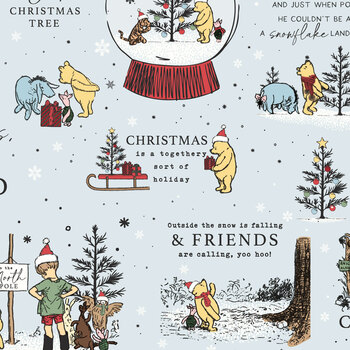 Winnie the Pooh Christmas C19570-POWDER Powder Holiday Quotes by Echo Park Paper Co. for Riley Blake Designs