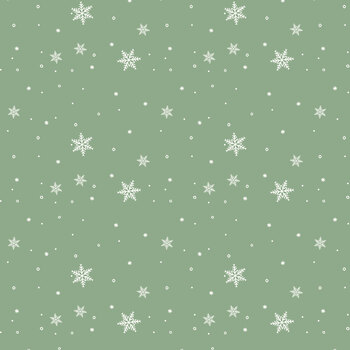 Winnie the Pooh Christmas C19576-GREEN Green Snowflakes by Echo Park Paper Co. for Riley Blake Designs