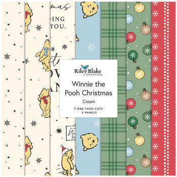 Winnie the Pooh Christmas  One Yard Bundle Cream Echo Park Paper Co. for Riley Blake Designs