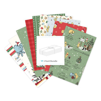 Winnie the Pooh Christmas  One Yard Bundle Green Echo Park Paper Co. for Riley Blake Designs