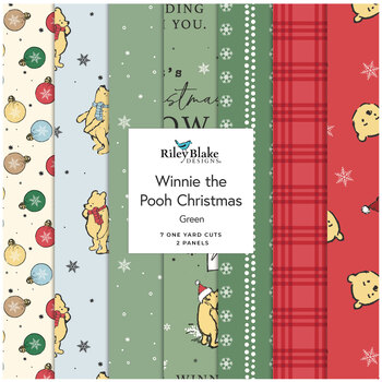 Winnie the Pooh Christmas  One Yard Bundle Green Echo Park Paper Co. for Riley Blake Designs
