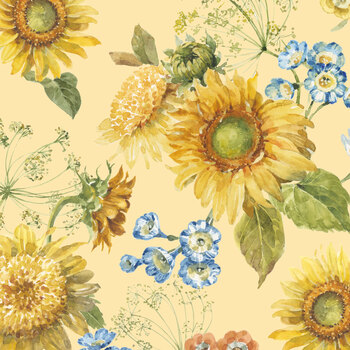 Morning Light CD19490-YELLOW Yellow Sunflowers by Lisa Audit for Riley Blake Designs