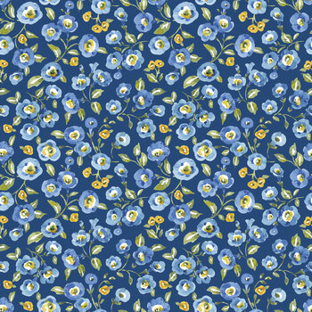Morning Light C19492-NAVY Navy Floral by Lisa Audit for Riley Blake Designs