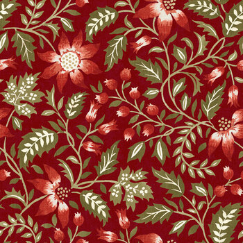 Tales of Yuletide C19230-RED Red Astley Floral by Laura Ashley for Riley Blake Designs