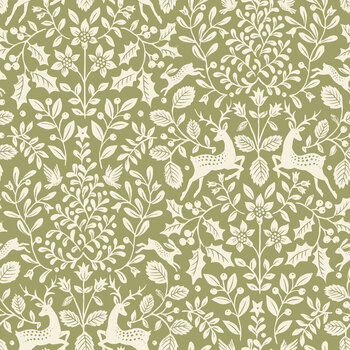 Tales of Yuletide C19232-GREEN Green Harlington by Laura Ashley for Riley Blake Designs