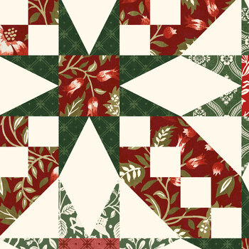 Tales of Yuletide C19237-MULTI Multi Yuletide Star Cheater Print by Laura Ashley for Riley Blake Designs